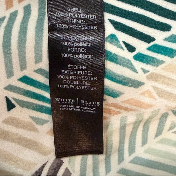 White House Black Market Geometric Strapless High Low Midi Dress Blue White 12 - Picture 10 of 12